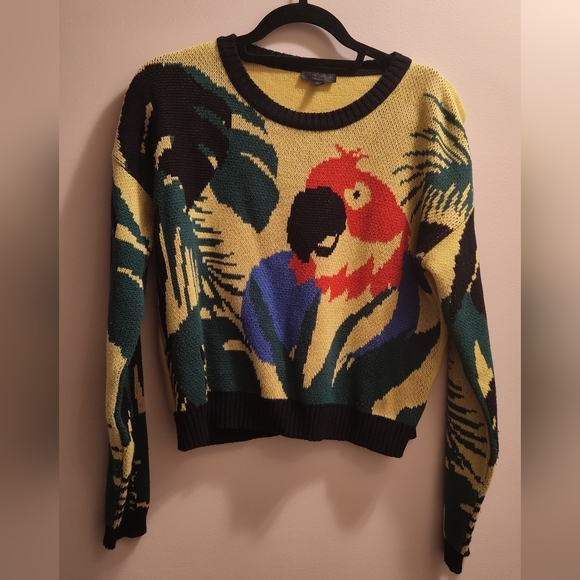 Topshop "tropical parrot" cropped sweater - Picture 2 of 5